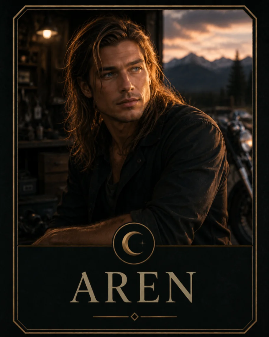Portrait of Aren against a mountain landscape